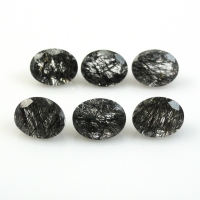 9x7mm Natural Black Rutile Faceted Oval Cut Gemstone