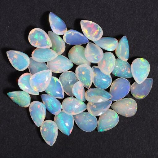 9x7mm Natural Ethiopian Opal Faceted Pear Cut Gemstone
