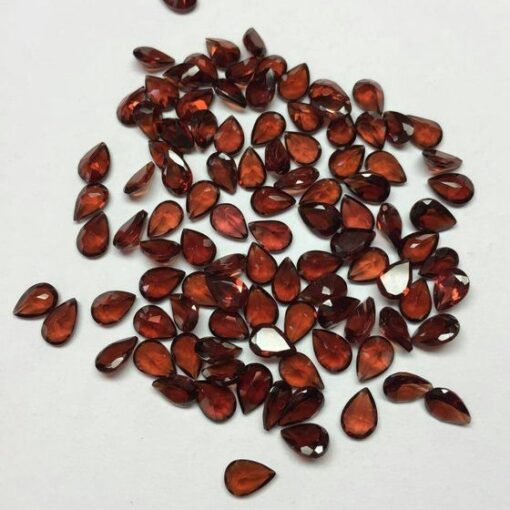 9x7mm Natural Red Garnet Faceted Pear Cut Gemstone