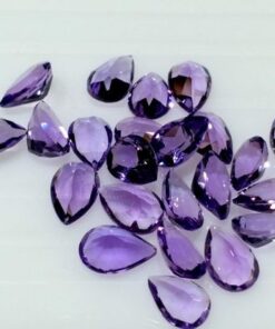 9x7mm Natural Amethyst Faceted Pear Cut Gemstone