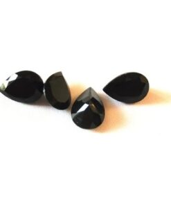 9x7mm Natural Black Spinel Faceted Pear Cut Gemstone