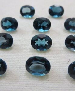 10x8mm Natural London Blue Topaz Faceted Oval Cut Gemstone