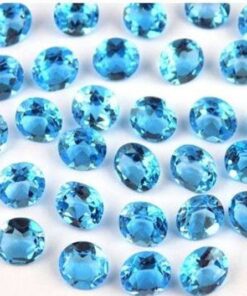 10x8mm Natural Swiss Blue Topaz Faceted Oval Cut Gemstone