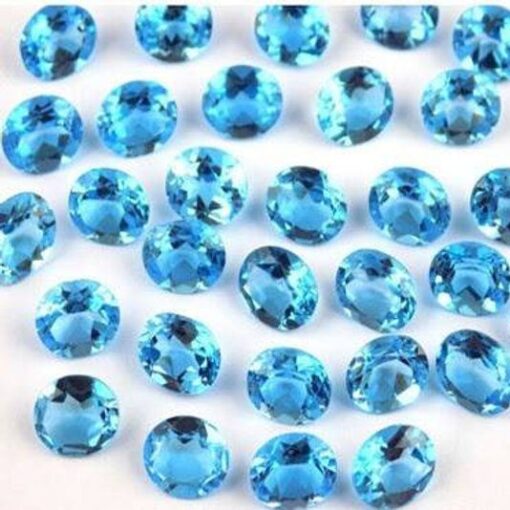 10x8mm Natural Swiss Blue Topaz Faceted Oval Cut Gemstone