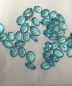 10x8mm Natural Blue Apatite Faceted Oval Cut Gemstone