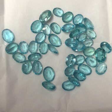 10x8mm Natural Blue Apatite Faceted Oval Cut Gemstone