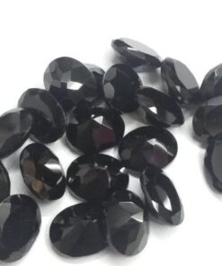 10x8mm Natural Black Spinel Faceted Oval Cut Gemstone