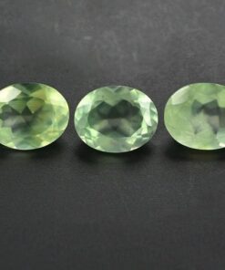 10x8mm Natural Prehnite Faceted Oval Cut Gemstone
