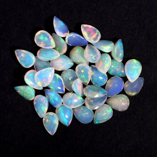 10x8mm Natural Ethiopian Opal Faceted Pear Cut Gemstone