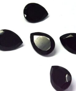 10x8mm Natural Black Onyx Faceted Pear Cut Gemstone
