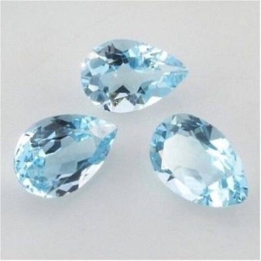 10x8mm Natural Sky Blue Topaz Faceted Pear Cut Gemstone