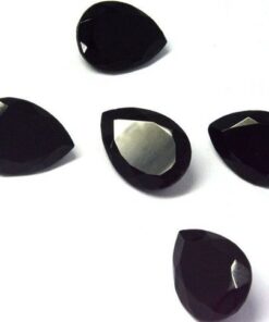 10x8mm Natural Black Spinel Faceted Pear Cut Gemstone