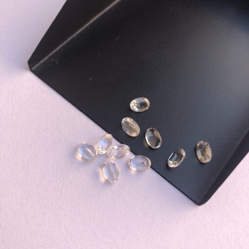 4x5mm Natural White Topaz Faceted Oval Cut Gemstone