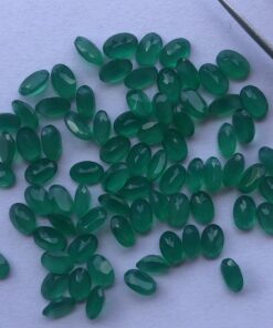 5x7mm Natural Green Onyx Oval Cut Gemstone