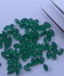 5x7mm Natural Green Onyx Oval Cut Gemstone