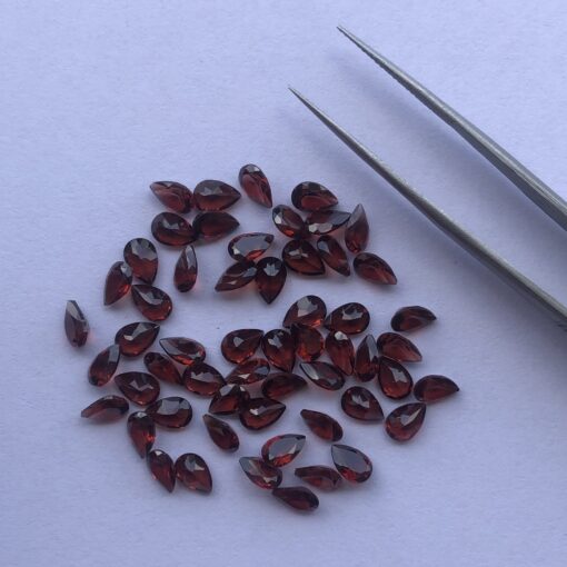 5x7mm Natural Red Garnet Pear Cut Gemstone