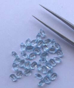 5x7mm Natural Sky Blue Topaz Oval Cut Gemstone