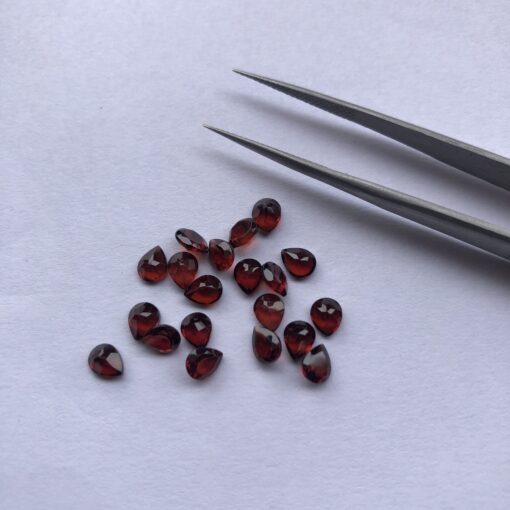 4x6mm Natural Red Garnet Faceted Pear Cut Gemstone