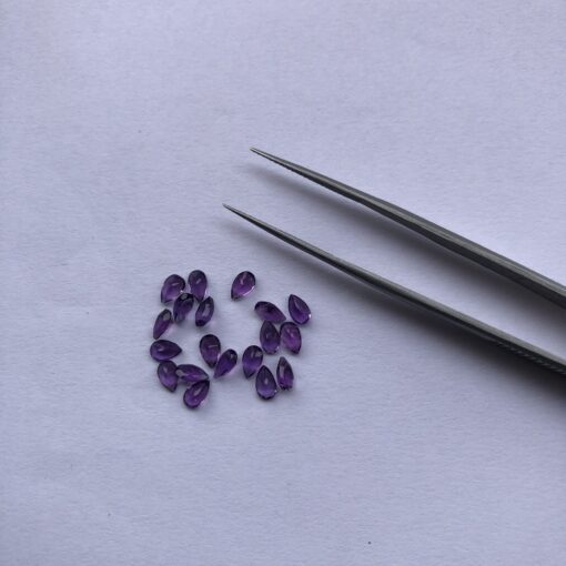 3x4mm Natural African Amethyst Faceted Pear Cut Gemstone