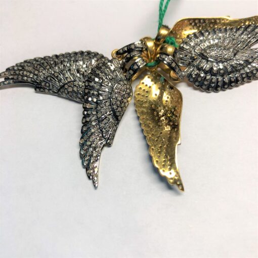 wings pave diamond pendant