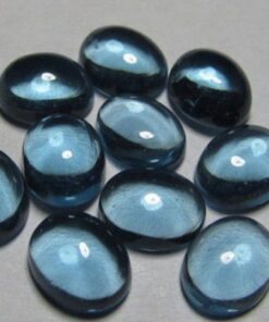 12x10mm Natural London Blue Topaz Smooth Oval Cabochon