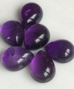 12x10mm Natural Amethyst Smooth Pear Cabochon