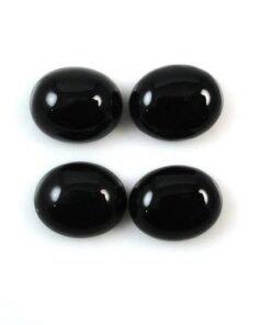 12x10mm Natural Black Onyx Smooth Oval Cabochon