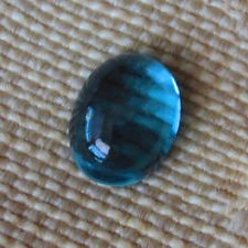 14x10mm Natural London Blue Topaz Smooth Oval Cabochon