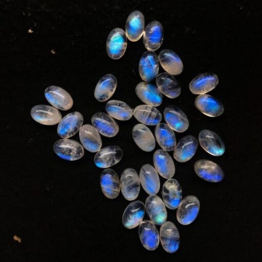 14x10mm Natural Rainbow Moonstone Smooth Oval Cabochon