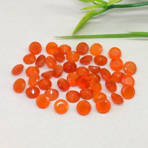 2.25mm Natural Carnelian Faceted Round Gemstone