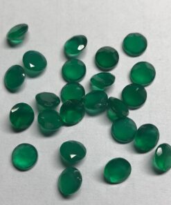 2.25mm Natural Green Onyx Faceted Round Gemstone