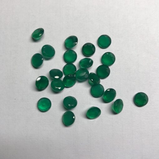 3.5mm Natural Green Onyx Faceted Round Cut Gemstone