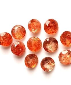 3.5mm Natural Sunstone Faceted Round Gemstone