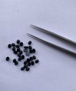 3x4mm Natural Black Onyx Smooth Oval Cabochon