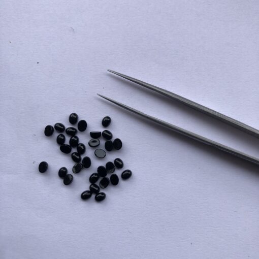 3x4mm Natural Black Onyx Smooth Oval Cabochon