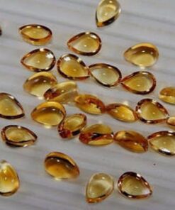 3x4mm Natural Citrine Smooth Pear Cabochon