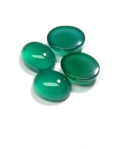 3x4mm Natural Green Onyx Smooth Oval Cabochon