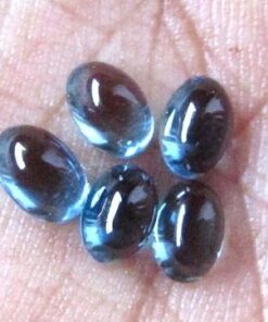 3x5mm Natural London Blue Topaz Smooth Oval Cabochon