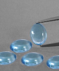 3x5mm Natural Swiss Blue Topaz Smooth Oval Cabochon