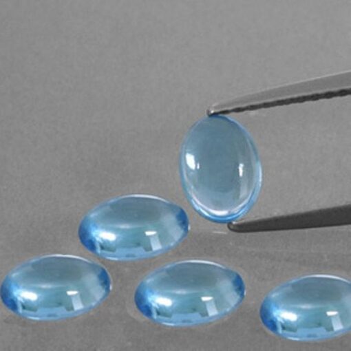 3x5mm Natural Swiss Blue Topaz Smooth Oval Cabochon