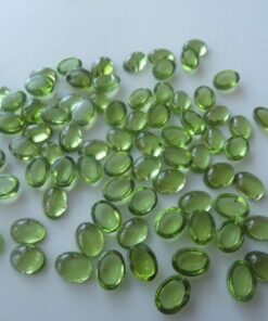 4x5mm Natural Peridot Smooth Oval Cabochon