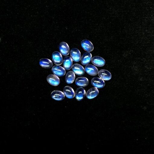 4x5mm Natural Rainbow Moonstone Smooth Oval Cabochon