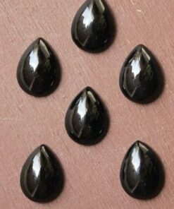 4x5mm Natural Black Onyx Smooth Pear Cabochon