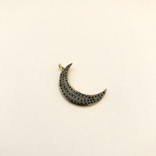 black spinel moon charm