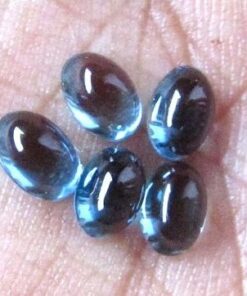 4x6mm Natural London Blue Topaz Smooth Oval Cabochon