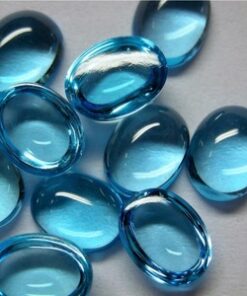 4x6mm Natural Swiss Blue Topaz Smooth Oval Cabochon