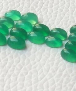 4x6mm Natural Green Onyx Smooth Oval Cabochon