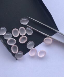 8x6mm Natural Rose Quartz Smooth Oval Cabochon