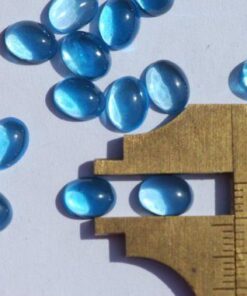 8x6mm Natural Swiss Blue Topaz Smooth Oval Cabochon