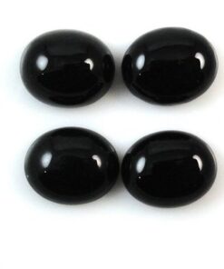 8x6mm Natural Black Spinel Smooth Oval Cabochon